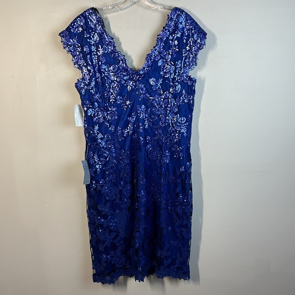 NWT Tadashi Shoji Sequin Dress In Mystic Blue Size 16W - Picture 9 of 15